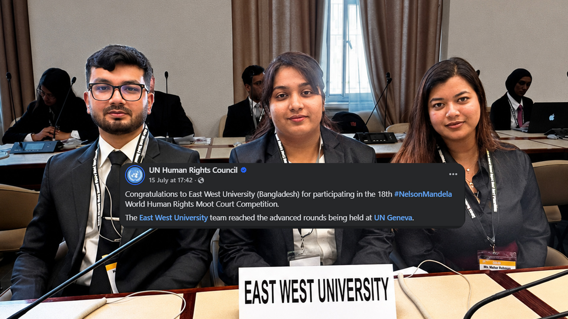 UN Human Rights Council Congratulates EWU on Geneva Moot Court Run