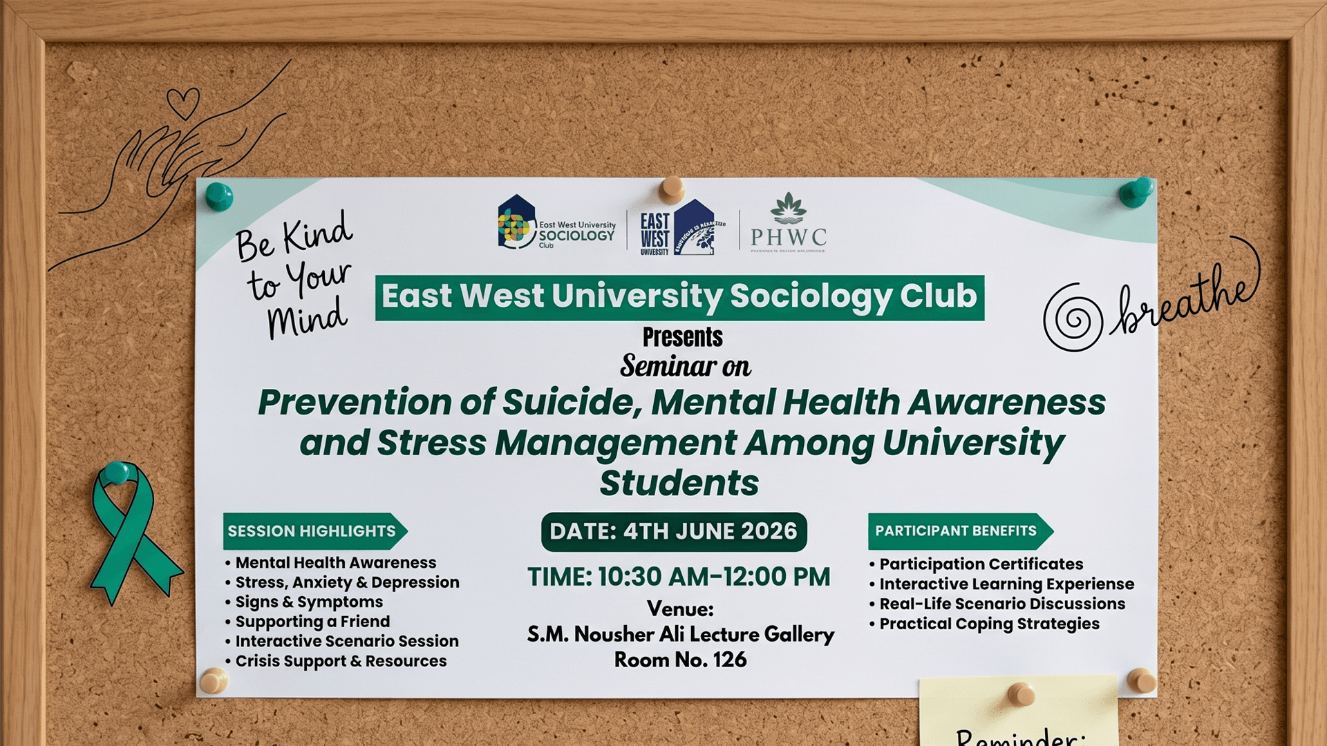 EWU Sociology Club Hosts Seminar on Mental Health & Suicide Prevention
